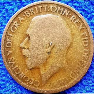 เหรียญ​อังกฤษ​อายุ​100​กว่า​ปี​ UK,1/2 Penny, (ยุค​ George​ V), #​1771T, ใช้แล้ว