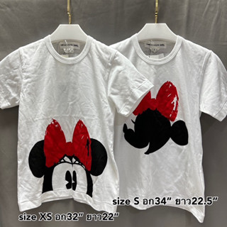 Comme Des Carcons Girl กอม x Disney Minnie Mouse เสื้อ tee t-shirt เสื้อสีขาว มินนี่ เมาส์ ของแท้ เสื้อยืด เสื้อแขนสั้น