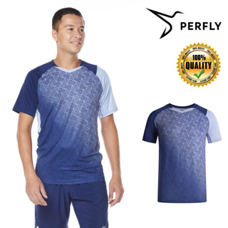 เสื้อตีแบด/เสื้อยืดแบดมินตันสำหรับผู้ชาย รุ่น 560 (สีกรมท่า) PERFLY