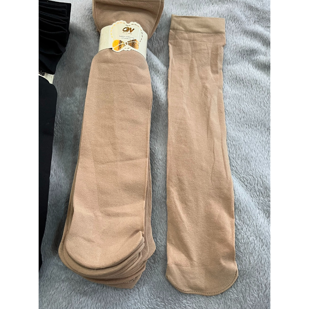 ถุงน่อง ครึ่งแข้งสีดำกับสีเนื้อ freesizes:10คู่-ครึ่งแข้ง