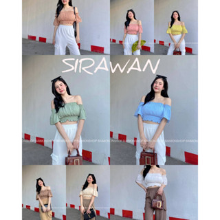 ✨🌹SirawanShop 👗ครอปผู้หญิง ครอปเปิดไหล่ (รุุ่นสีพาสเทล) น่ารักเซ็กซี่ สีสันสดใส ครอปแฟชั่น แฟชั่นผู้หญิง แฟชั่นเกาหลี