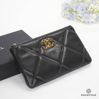 CHANEL CLUTCH CC 7.5_ BLACK LAMB GHW