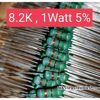 (20ตัว) 8.2K ,1/2Watt  5% Metal Oxide Flim Resistor ขนาด3x9mm. (รหัสสินค้า M02093)