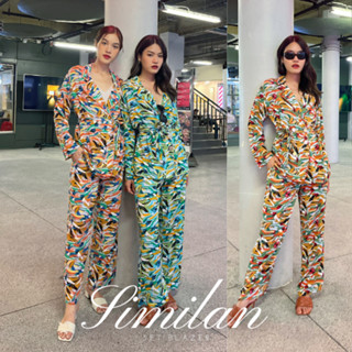 THONGYOY - Set Blazer ขายาว Similan ชุดเซ็ทเบลเซอร์ลำลอง สูทใส่เที่ยว ชุดสูทพิมพ์ลาย เบลเซอร์แฟชั่น