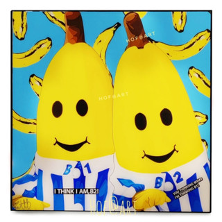 กล้วยหอมจอมซน B1 B2 บี1 บี2 Bananas in Pyjamas รูปภาพ​ติด​ผนัง​ pop art การ์ตูน cartoon แต่งบ้าน ของขวัญ กรอบรูป