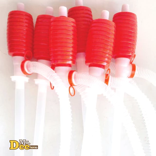ปั้มสูบน้ำแบบมือบีบ หัวแดง สายดูดน้ำดื่มมือบีบ ปั้มน้ำมือบีบ Plastic Syphon Pump หรือใช้ปั้มเพื่อดูดน้ำมัน