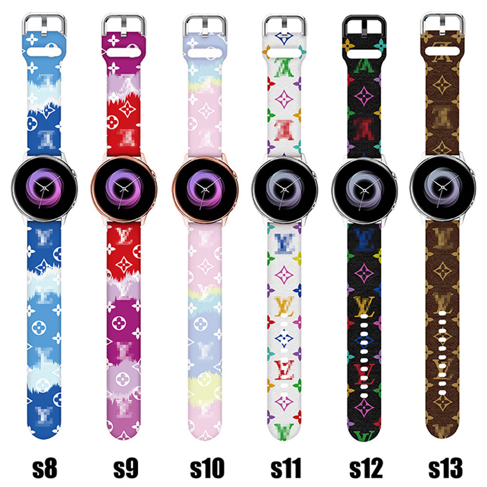 พร้อมส่ง สายนาฬิกา ซิลิโคนพิมพ์ลาย LV แบบเข็มขัด ใช้ได้กับ Smart Watch Maimo , Huawie GT2 3 , Samsun