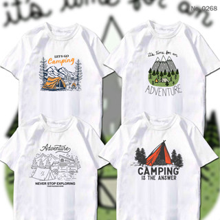 เสื้อยืด สกรีน Camping แคมป์ปิ้ง เสื้อผ้าหนา นุ่ม ใส่สบาย ได้ทั้งผู้ชาย และผู้หญิง No.0268