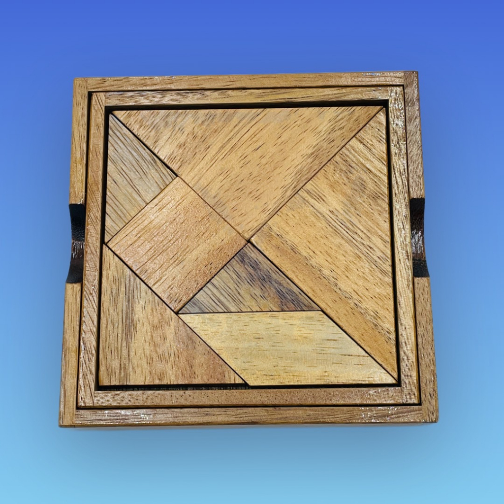 เกมไม้แทนแกรม7ชิ้น Tangram 7 pieces ของเล่นไม้ เกมส์ไม้ ฝึกสมอง ตัวต่อไม้ เสริมพัฒนาการ จิ๊กซอว์ไม้สำหรับผู้ใหญ่