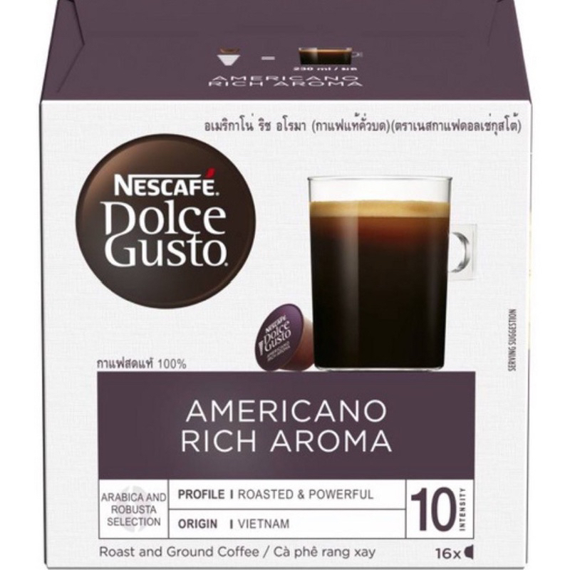 Nescafe DolceGusto แคปซูลกาแฟ AMERICANO Rich Aroma 1 กล่อง/16แคปซูล
