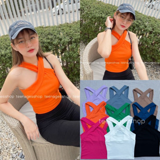 Veronica Tank Top 🤍 เสื้อกล้ามไขว้หน้า เสื้อกล้าม ผ้าร่อง สวยมากรุ่นนี้มีเทสสุดๆ สีสันสดใส💖🪄