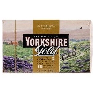 ชา yorkshire gold black tea ยอร์คเชียร์โกลด์ชาดำ (40ซอง/กล่อง) 125g (กล่องบุบมีตำหนิ)