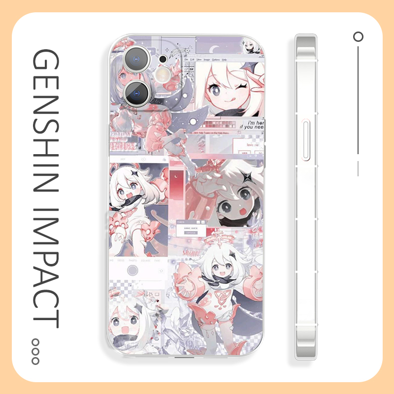 Paimon Genshin เคสไอโฟน 14 13 12 11 pro max เคส iPhone X XS XSMax Xr case iPhone 7 8 Se2020 7/8plus anime cover