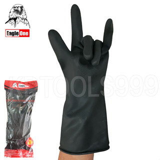 Eagle One ถุงมืออเนกประสงค์ ขนาด 10 นิ้ว ยางสีดำ หนาพิเศษ