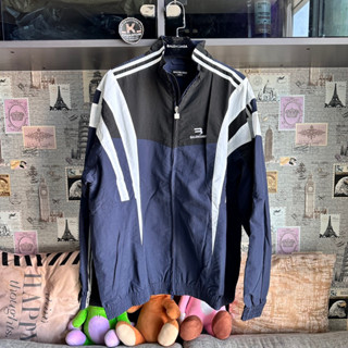 B บีบี Balen blcg Justin Bieble Nylon sporty b regular tracksuit jacket in indigo บาเลน