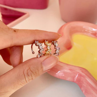Krystal Earcuff ต่างหูแบบหนีบประดับคริสตัล