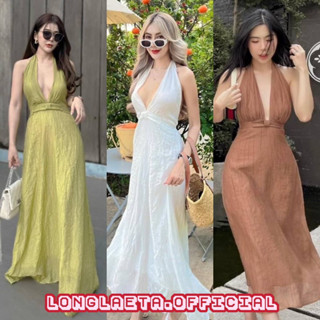 𝐆 𝐨 𝐨 𝐝 𝐥 𝐮 𝐜 𝐤 𝐬 𝐡 𝐨 𝐩 เดรสยาว เดรสคล้องคอ แต่งสายคาดหลัง เว้าหน้าอก ชุดใส่ไปทะเล งานตามหา