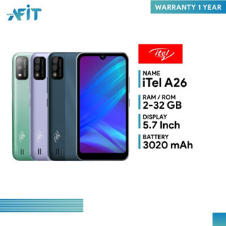 Itel A26 (2+32GB)  มือถือจอใหญ่  5.71 นิ้ว แบตเตอรี่ 3020 mAh กล้อง 5MP พร้อมปลดล็อกด้วยใบหน้า // ประกันศูนย์ไทย 1 ปี