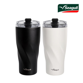 SEAGULL ซีกัล แก้วน้ำสูญญากาศทวิสต์ล็อก ความจุ 0.6 ลิตร สีครีม/สีดำ