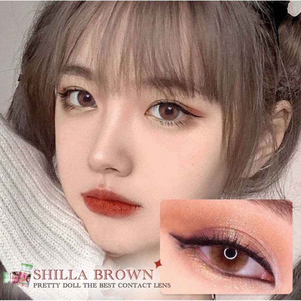 (COD) คอนแทคเลนส์ Contactlens รุ่น Shilla Prettydoll สายตา+ปกติถึง - 6.00 เลนส์นิ่มใส่สบายตา แถมตลับ
