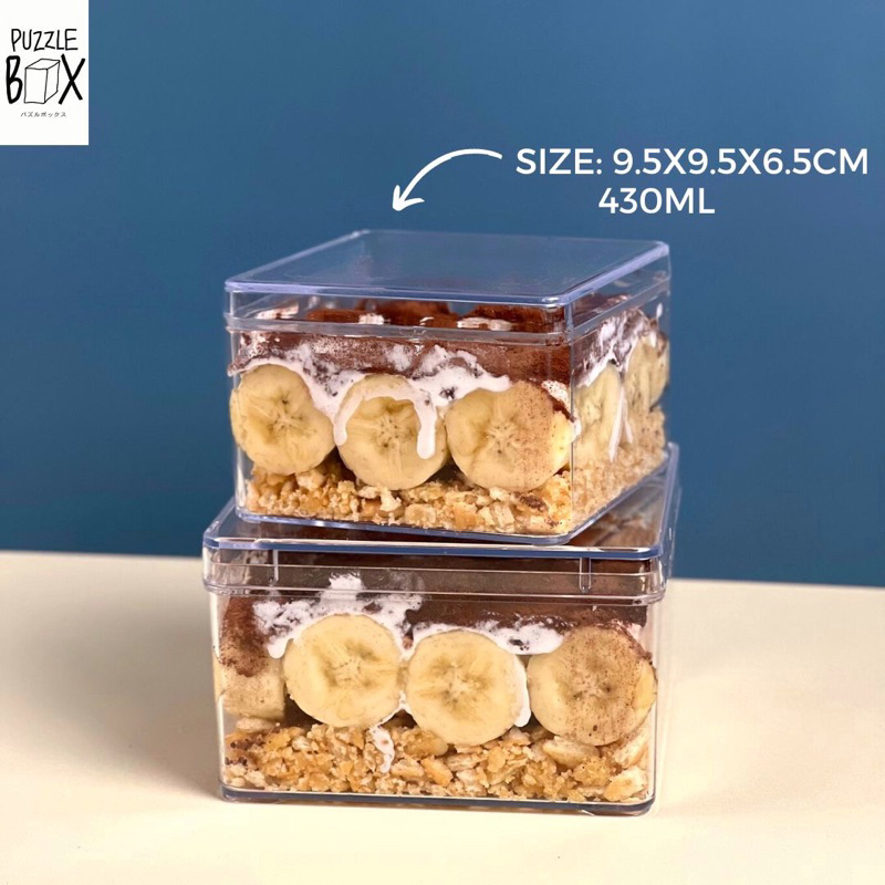 กล่องพลาสติกใสใส่เค้ก ยกแพ็ค12ใบ ขนาด 9.5x9.5x6.5cm (กดสั้งครั้งละไม่เกิน 4-5ออเดอร์)