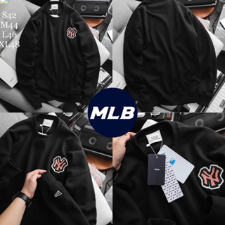 เสื้อสเวตเตอร์แขนยาว MLB 🇰🇷 เสื้อแขนยาวคอหลม 🖤🤍 เสื้อกันหนาว