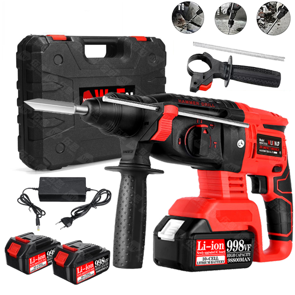 998VF เจาะแบตเตอรี่ลิเธียมไม่มีสาย 20V ไม่ปัด Makita 3 ชาร์จแบตเตอรี่ลิเธียมไฟฟ้าขนาดใหญ่ ชาร์จแบตเต