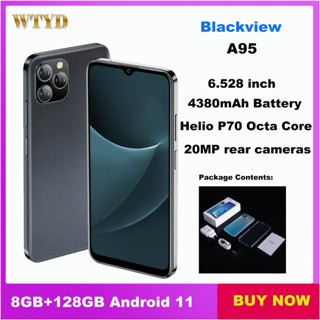 Blackview A95 6.528 inch Android 11.0 8GB 128GB  Phone 4380mAh Battery Helio P70  Octa Core 4G Smartphone Dual SIM