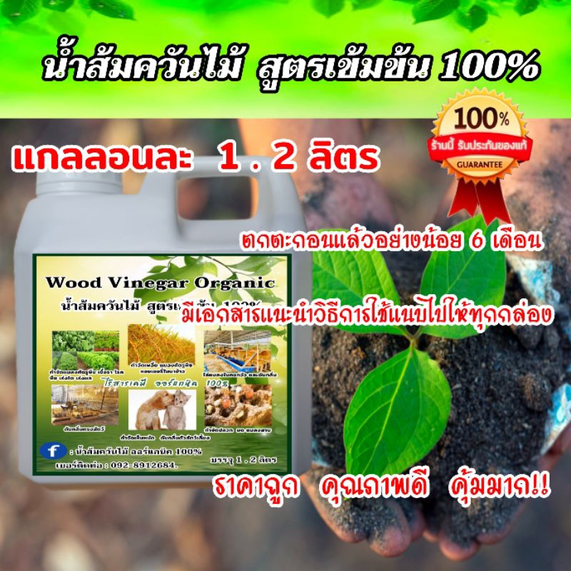 แกลลอน 5 ลิตร หัวเชื้อน้ำส้มควันไม้ ออร์แกนิคแท้ สูตรเข้มข้น 100% กำจัดเห็บหมัด ดับกลิ่น ไล่แมลง