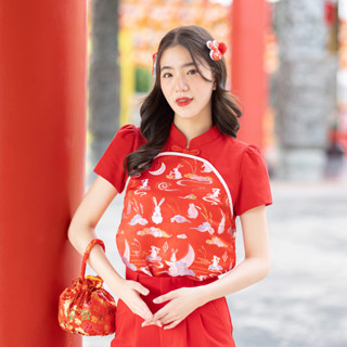 01-263 Premium Red Rabbit Blouse - 5 ไซส์