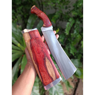 อีตัด มีดอีตัด มีดคัตติ้ง มาเชเต้ Machete มีดเหน็บ มีดเดินป่า มีดแคมป์ ใบ 10” ตีร้อนชุบแข็ง ผิวขัด ด้าม-ฝักไม้ประดู่ลาย