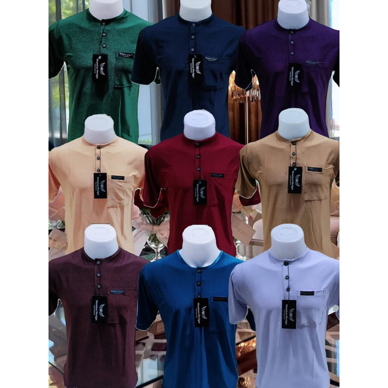 เสื้อเย็นคอกลมชาย (แบบกระดุมแขนสั้น)แบรนด์ “Mumtaz”