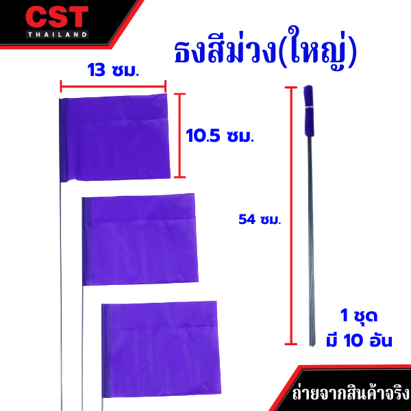 ธงสำรวจ (Marking Flags) ผืนใหญ่ แพ็ค 10 ชิ้น ราคา ถูกที่สุด ดีลบีเคเค แกลเลอรีภาพที่ 8