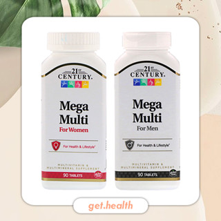 ⭐⭐⭐พร้อมส่ง 21st Century, Mega Multi Multivitamin &amp; Multimineral, 90เม็ด วิตามินรวม (ชาย/หญิง)