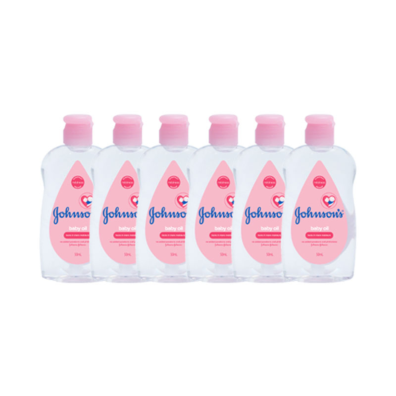 (แพ็ค 6 ขวด) จอห์นสันเบบี้ออย Johnson's Baby Oil ขนาด 50 ml