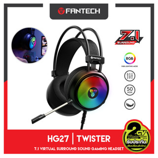 FANTECH รุ่น HG27 TWISTER Gaming Headset ระบบ 7.1 หูฟังเกมมิ่ง แฟนเทค หูฟัง gaming มีไมโครโฟน ไฟ RGB รอบหูฟัง  สำหรับเกม