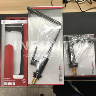 HAFELE ก๊อกอ่างล้างหน้าเดี่ยว สีดำด้าน ดีไซน์สไตล์โมเดิร์น เคลือบสีดำ รหัส 485.61.051, 589.25.244, 566.11.241