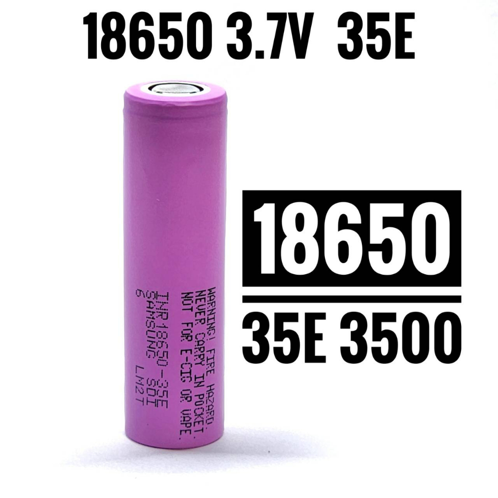 Batteries & Battery Grips 40 บาท ถ่านชาร์จ 18650 35E 18650 3.7V 3000 mAh ไฟเต็ม ราคาสุดคุ้ม Lithium Ion 18650 ของใหม่ 1 ก้อน Cameras & Drones