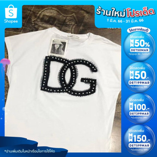 🔥ลด 50% สูงสุด 100.- ใส่โค้ด INCLV33🔥(2398เสื้อยืดคอกลมแขนล้ำแต่งอ่ะไหล่ ติดมุกLOGOผ้ายืดเด้ง งานป้ายPina เสื้อยืดแฟชั่น