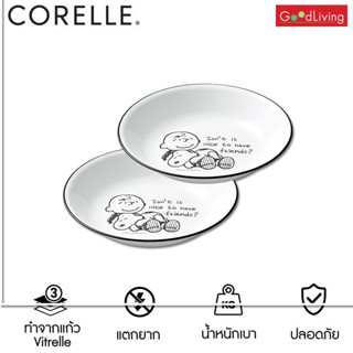 Corelle ชุด จานชาม ลาย Peanuts Snoopy ขนาด 21 ซม. จำนวน 2 ชิ้น/C-03-420-SPB-2/TH(กล่องสีขาว)