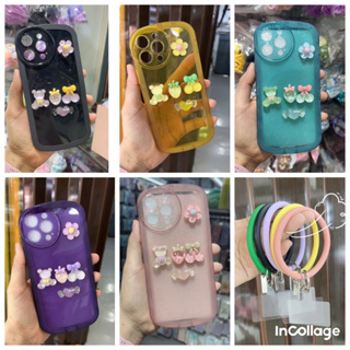 CS120 เคสมือถือน้องหมี มีหลายสีให้เลือกสุดน่ารัก  แถมสายคล้องมือเป็นแบบซิลิโคน สินค้าพร้อมส่ง