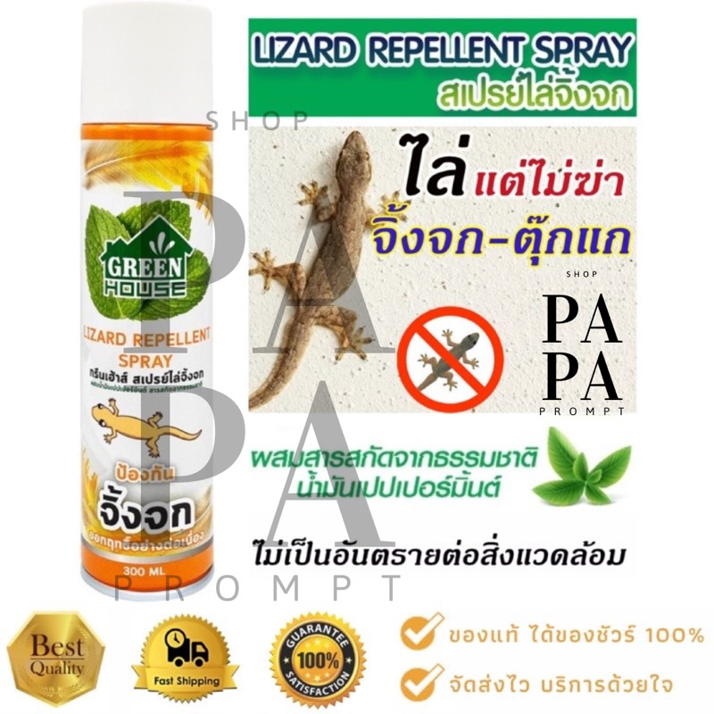 สเปรย์ไล่จิ้งจก ไล่หนู ไล่แมลง กรีนเฮ้าส์ 300 มล. GREEN HOUSE LIZARD REPELLENT SPRAY 300 ml.