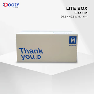Lite Box กล่องไปรษณีย์ ขนาด M (26.5 x 42.5 x 19.4 ซม.) แพ็ค 20 ใบ กล่องพัสดุ กล่องฝาชน Doozy Pack