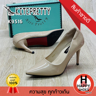 🚚ส่งเร็ว🚛ส่งด่วน👠รองเท้าหุ้มส้นหญิง KITEPRETTY รุ่น K9516 ส้น 3.5 นิ้ว หนังแก้ว The charm is you สวย สวมใส่สบาย ทนทาน