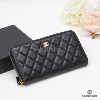 CHANEL ZIPPY WALLET LONG BLACK CAVIAR GHW