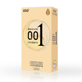 OLO Thin001 Ice&amp;Fire CBcondoms10pcs50/52/54 ทอง-ร้อนสลับเย็น ผิวเรียบ ให้ความรู้สึกร้อนสลับเย็นผ่อนคลาย และมีความลื่นมาก