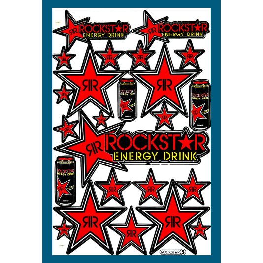 สติกเกอร์ติดรถ ROCKSTAR ENERGY DRINK (Rock5) สีแดง สติกเกอร์แต่งรถ สำหรับรถมอเตอร์ไซค์ ติดรถยนต์ รถแ