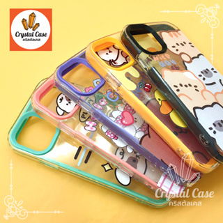 เคสมือถือประกบ 2ชิ้น  7+ 11 14pro 14promax นิ่มใส TPU พิมพ์ลายการ์ตูน