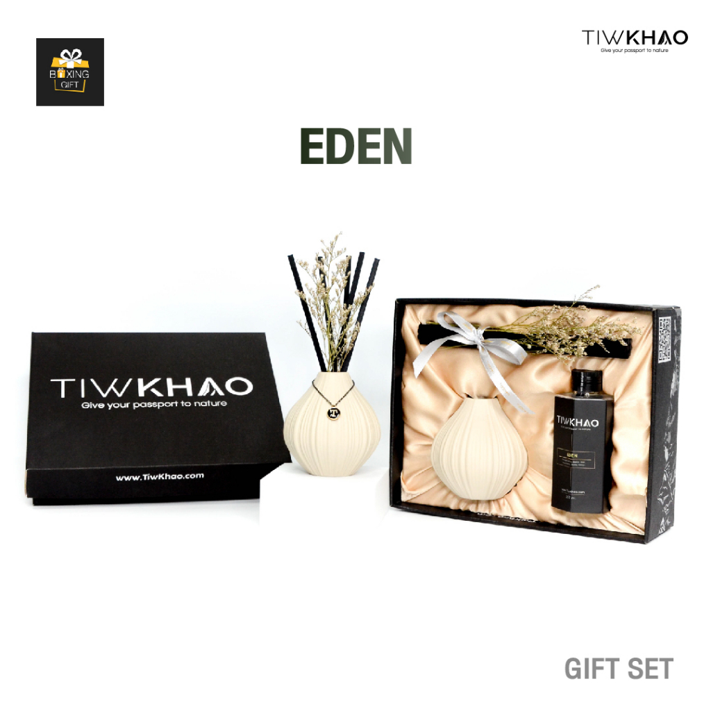 TiwKhao - Eden Reed Diffuser ทิวเขาก้านไม้หอมปรับอากาศ กลิ่น Eden 160 ml. Cream Color ของขวัญ