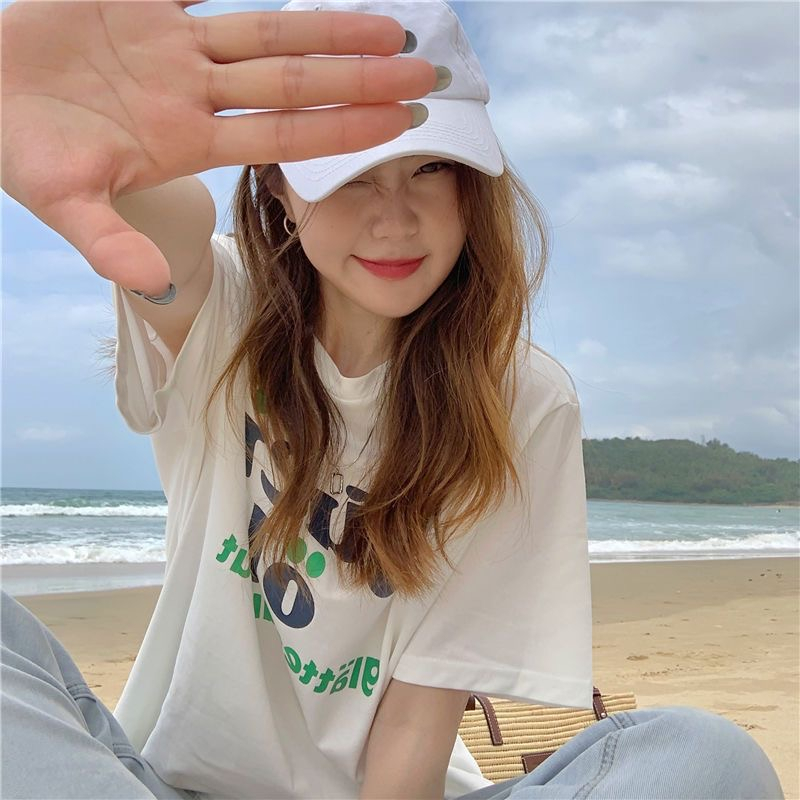 aililai1688 เสื้อยืดแฟชั่นแขนสั้น ลายอักษรสวยๆ น่ารัก มีไซส์ให้เลือก M-XXL  ระบายอากาศจ้า